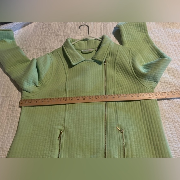 Isaac Mizrahi Live Green Quilted Jacket Sz XL - Picture 9 of 10